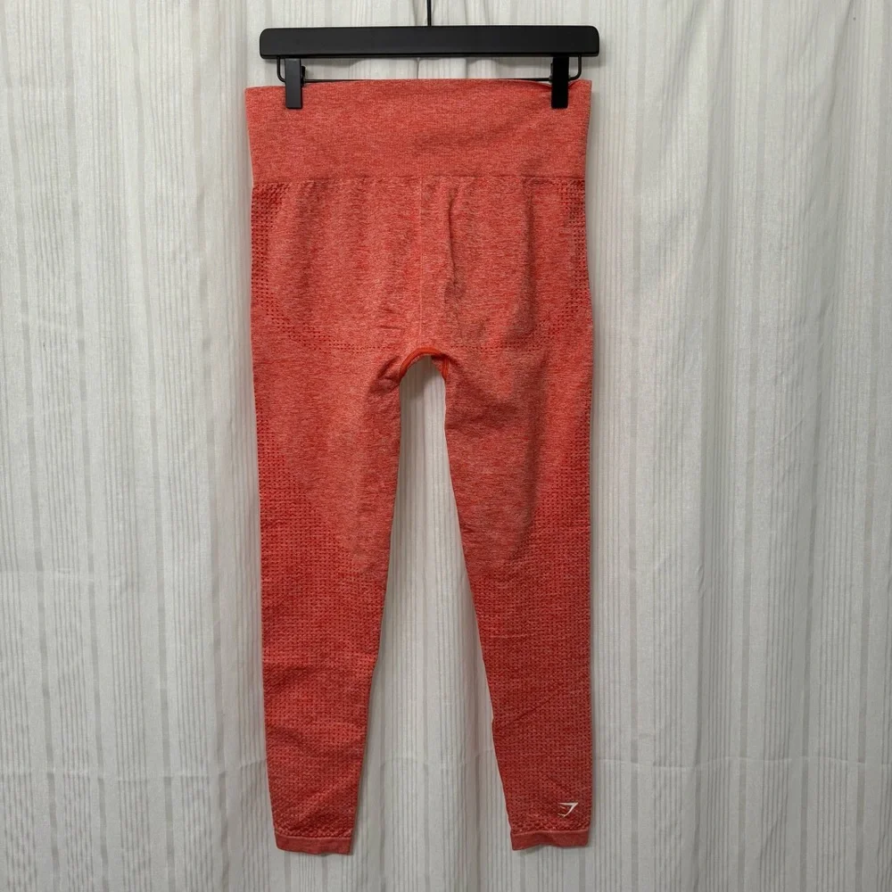 Orange GYMSHARK VITAL SEAMLESS 2.0 LEGGINGS in Chili Red Marl - Picture 4 of 6